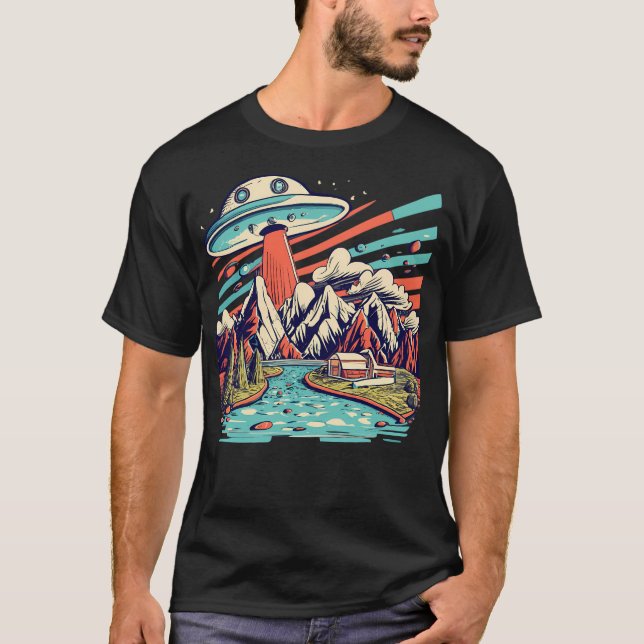 T-shirt Cabine Dans La Forêt - Avec Ufo (Devant)