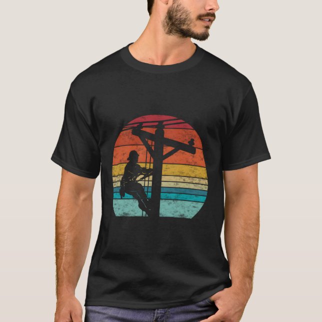 T-shirt Câble électrique de style rétro (Devant)