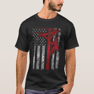 T-shirt Câble électrique Patriotique en détresse