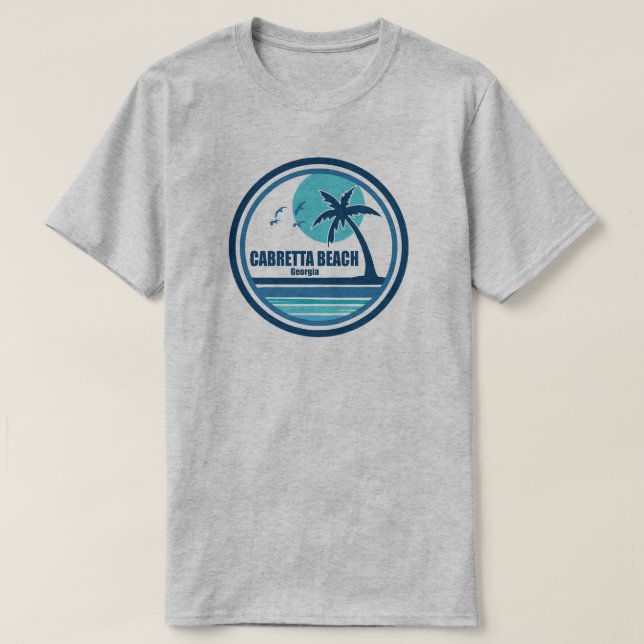 T-shirt Cabretta Beach Georgia Palm Tree Birds (Design devant)