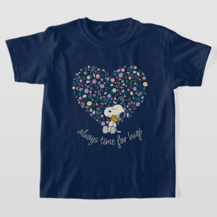 T-shirt cacahuètes en fleur Snoopy Heart