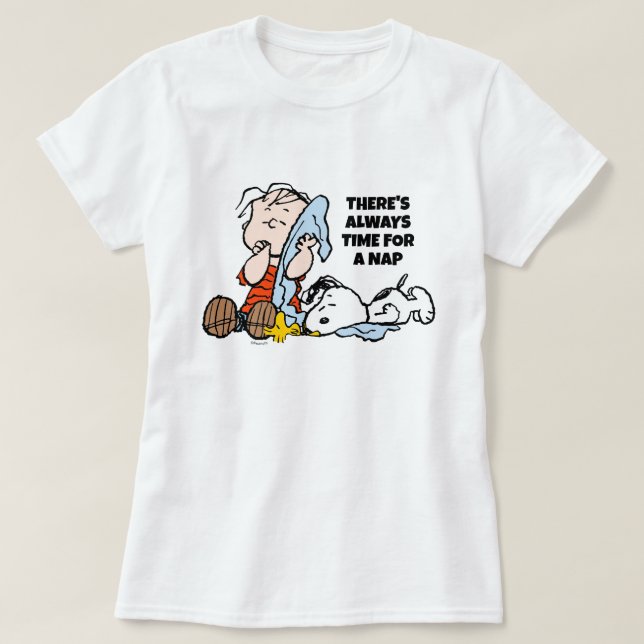 T-shirt cacahuètes | Lin, Snoopy & Woodstock Napping (Design devant)