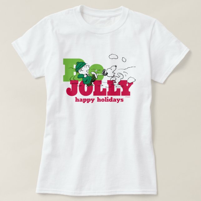 T-shirt cacahuètes | Linus & Snoopy Be Jolly (Design devant)