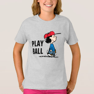 T-shirt cacahuètes Lucy Jouant au baseball