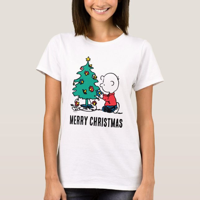 T-shirt cacahuètes | Lumières de Noël Brown Charlie (Devant)