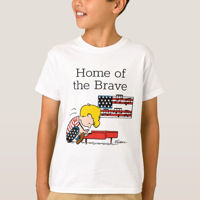 T-shirt cacahuètes | Patriotique Schroeder & Son Piano (Devant)