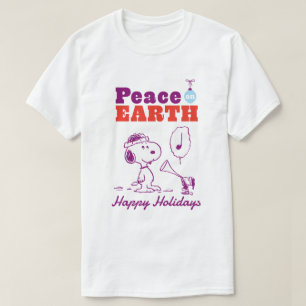 T-shirt cacahuètes   Peace on Earth Snoopy & Woodstock