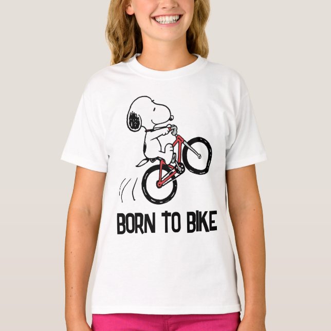 T-shirt cacahuètes | Roue à vélo Snoopy (Devant)