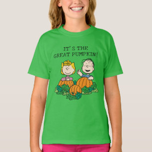 T-shirt cacahuètes Sally & Linus dans le champ Citrouill