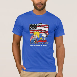 T-shirt cacahuètes Schroeder patriotique, Woodstock & Sn