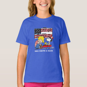 T-shirt cacahuètes   Schroeder patriotique, Woodstock & Sn