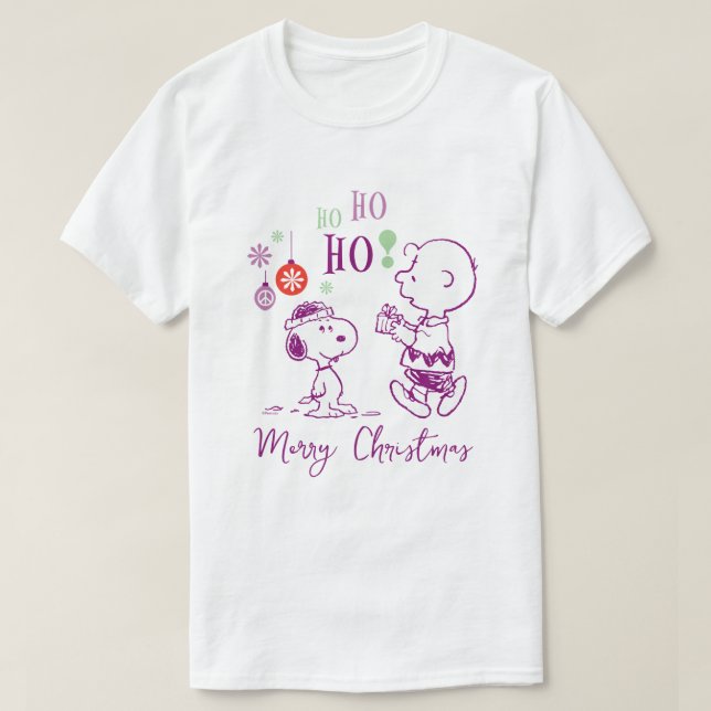 T-shirt cacahuètes | Snoopy & Charlie Brown Ho Ho Ho (Design devant)