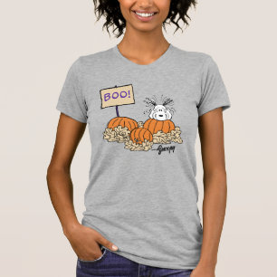 T-shirt cacahuètes Snoopy Citrouille Patch Boo!