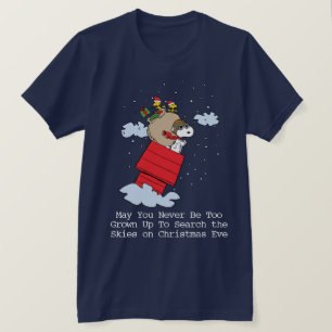 T-shirt cacahuètes   Snoopy le baron rouge à Noël