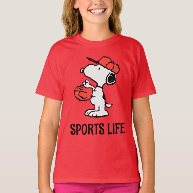 T-shirt cacahuètes | Snoopy Making the Catch (Devant)