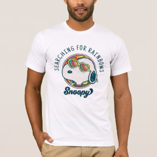 T-shirt cacahuètes Snoopy Rainbow Heart Lunettes de sole