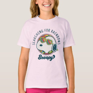 T-shirt cacahuètes Snoopy Rainbow Heart Lunettes de sole