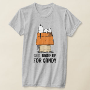 T-shirt cacahuètes Snoopy Se Réveillera Pour Les Bonbons
