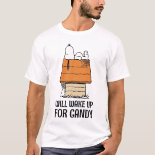 T-shirt cacahuètes   Snoopy Se Réveillera Pour Les Bonbons