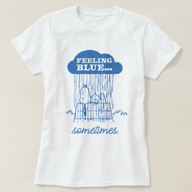 T-shirt cacahuètes | Snoopy Sentiment Bleu Est OK Aussi (Design devant)