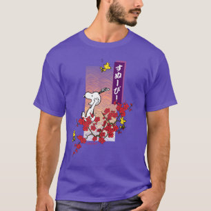 T-shirt cacahuètes   Snoopy & Woodstock Branche de fleurs 
