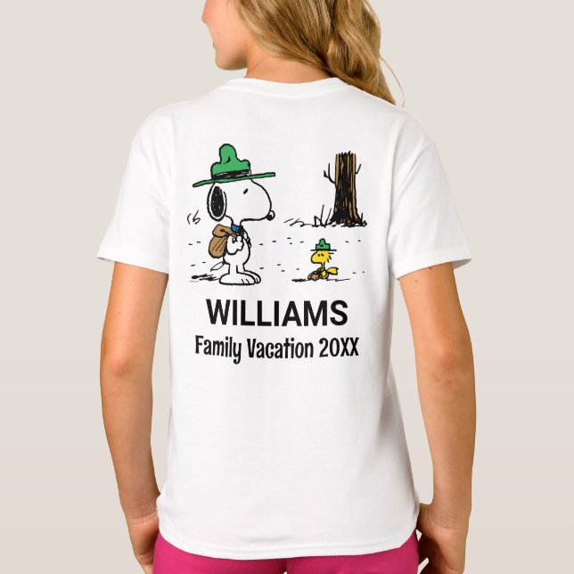 T-shirt cacahuètes | Snoopy & Woodstock Famille Vacances (Dos)