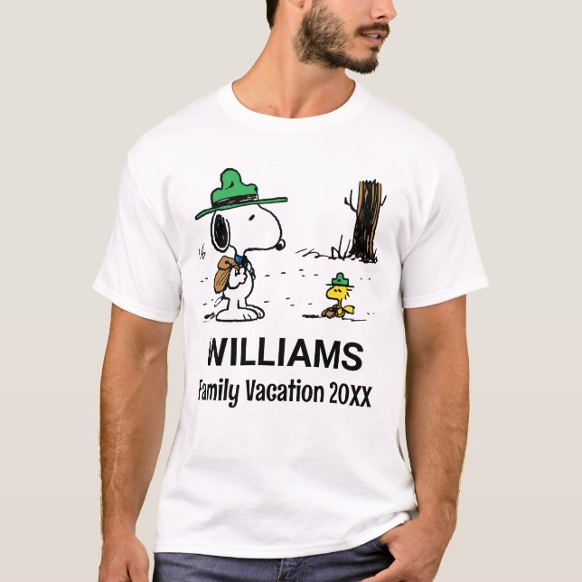 T-shirt cacahuètes | Snoopy & Woodstock Famille Vacances (Devant)