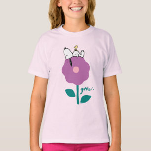 T-shirt cacahuètes Snoopy & Woodstock Flower Whististle