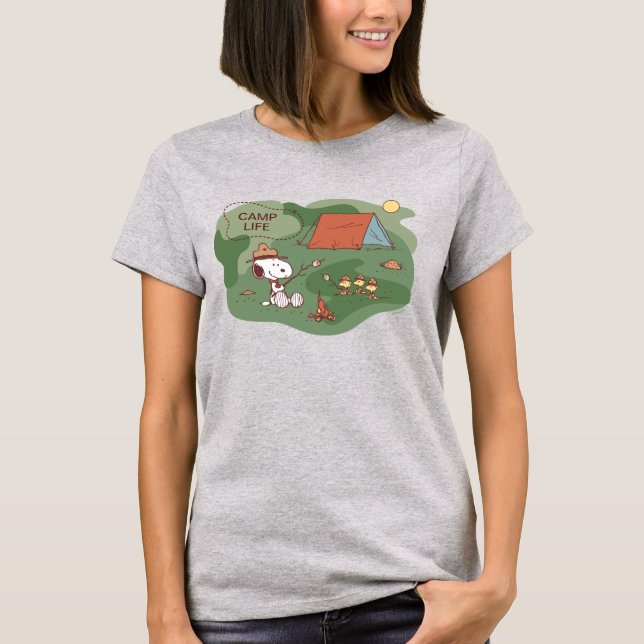 T-shirt cacahuètes | Snoopy & Woodstock Happy Campers (Devant)