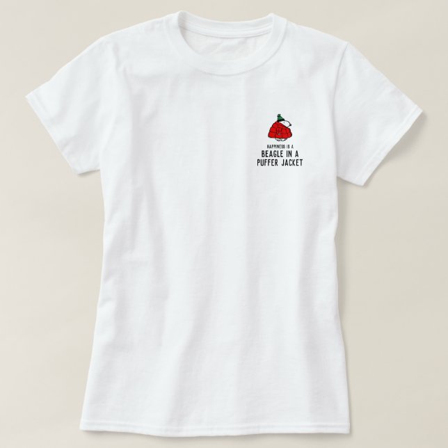 T-shirt cacahuètes | Veste Snoopy Red Puffer (Design devant)
