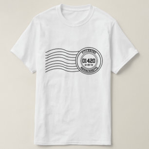 T-shirt Cachet de la poste d'anniversaire de ville natale