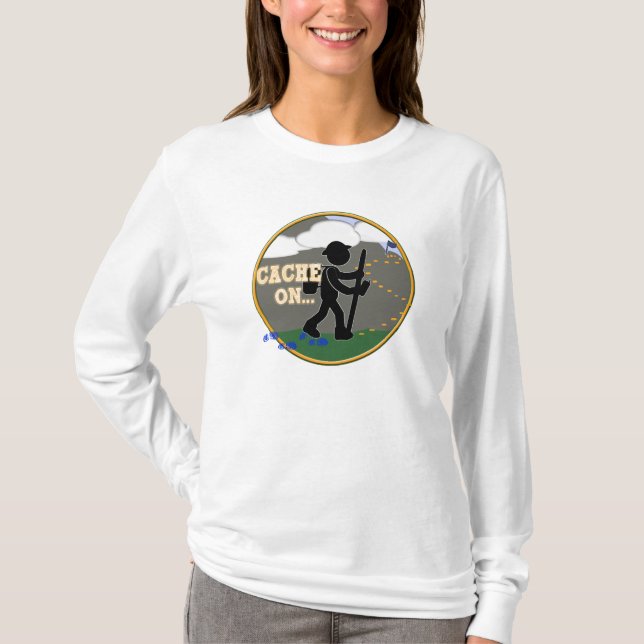 T-SHIRT CACHETTE DESSUS ! DEVISE DE GEOCACHING (Devant)