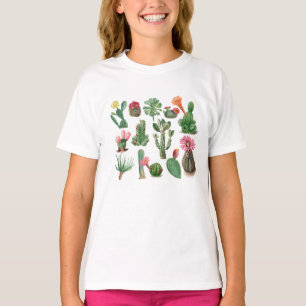 T-shirt Cactus colorés et fleurs succulentes