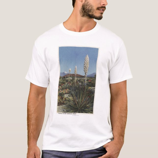 T-shirt Cactus de CaliforniaYucca en fleur dans le désert (Devant)