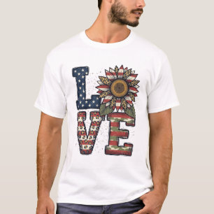 T-shirt Cactus patriotique gravure vintage design de chemi