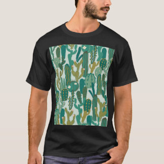 T-shirt Cactus Vert texture Vintage répétée
