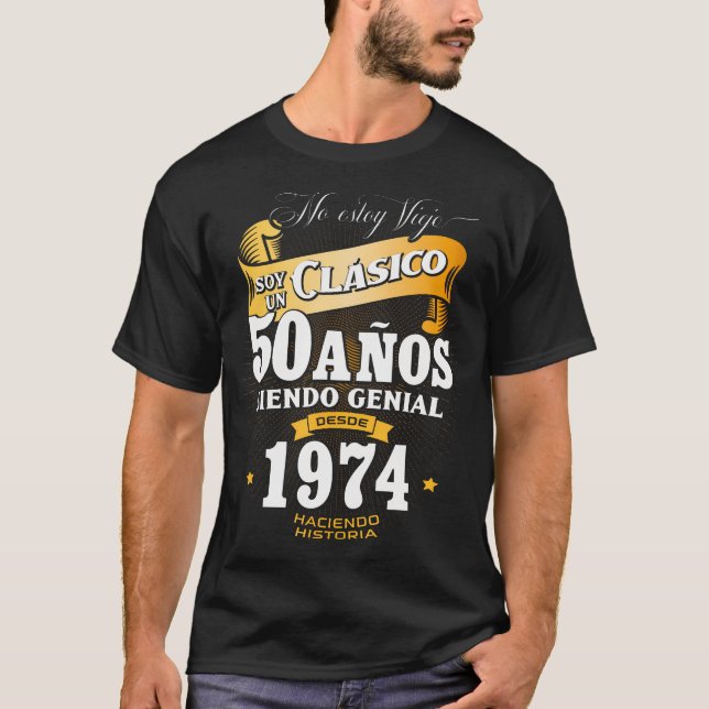 T-shirt Cadeau 50E Anniversaire Pour Hommes En Espagnol Re (Devant)
