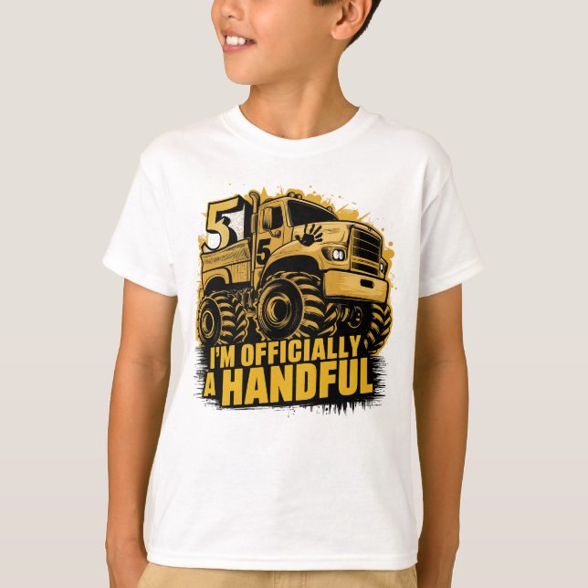 T-shirt Cadeau 5e anniversaire Garçons Filles Poignées Mon (Devant)
