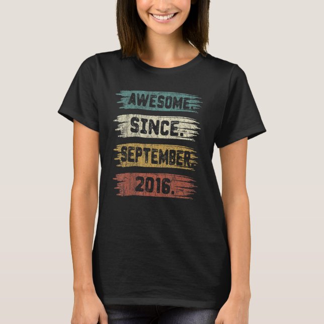 T-shirt Cadeau 6 ans Awesome depuis Septembre 2016 6e B (Devant)