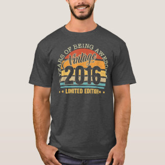 T-shirt Cadeau 6 Ans Vintage 2016 Édition Limitée 6ème 