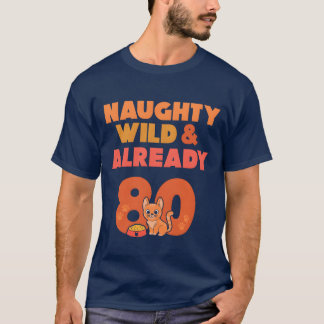 T-shirt Cadeau 80 ans anniversaire femmes amies chats