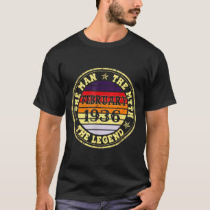T-shirt Cadeau 90e anniversaire homme mythe légende févrie