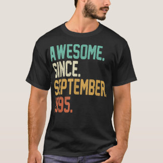 T-shirt Cadeau âgé de 27 ans Awesome depuis septembre 1995