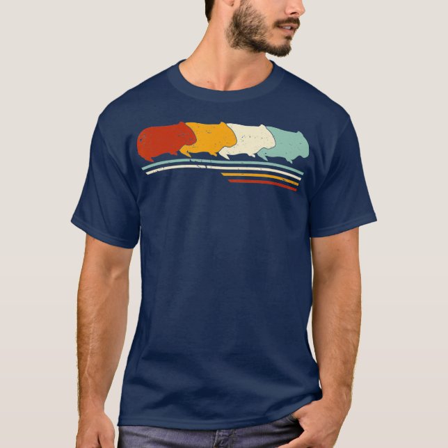 T-shirt Cadeau Amoureux des animaux de porc de Guinée Vint (Devant)