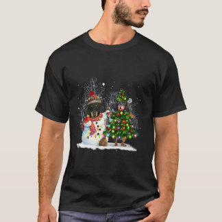 T-shirt Cadeau Amoureux des chiens Cute Dachshund Snowman 