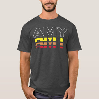 T-shirt Cadeau Amy prénom drôle vintage coucher de soleil