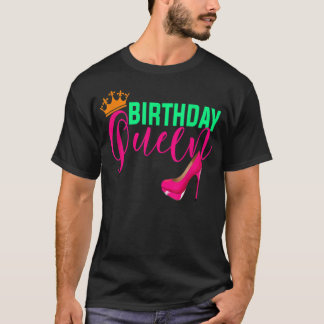 T-shirt Cadeau Anniversaire Queen Crown Hot rose High Heel