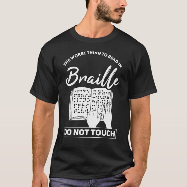 T-shirt Cadeau Braille Pour Les Aveugles (Devant)