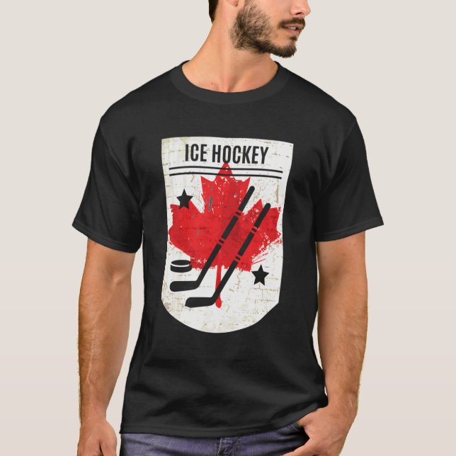 T-shirt Cadeau Canadien De Hockey Sur Glace Pour La Fête D (Devant)