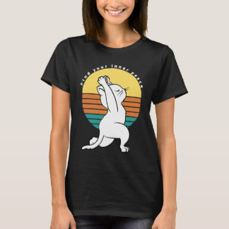 T-shirt Cadeau Chat Yoga Rétro Trouvez Votre Paix Intérieu